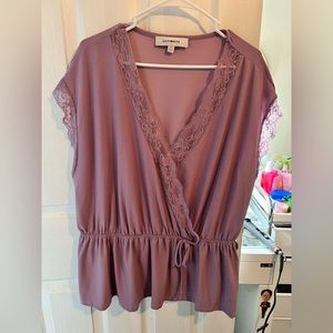 Purple Lily White shirt